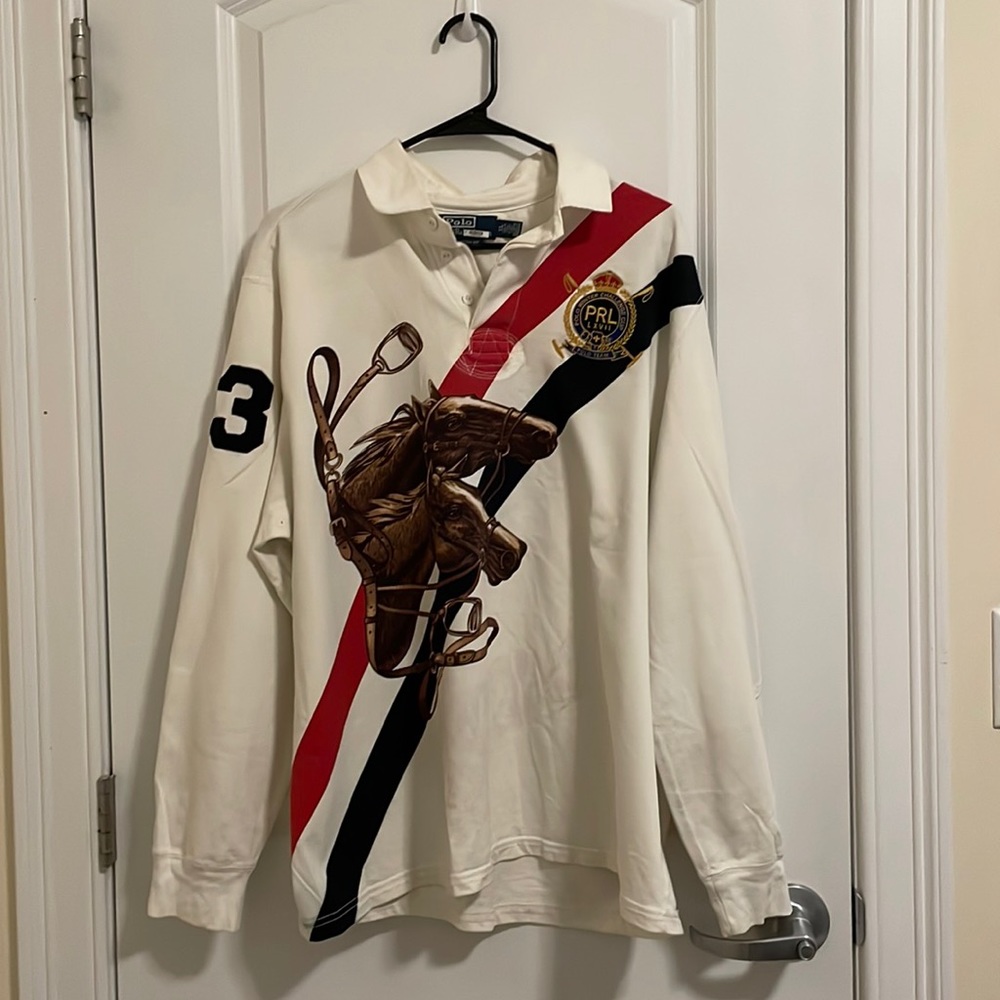Ralph Lauren winter challenge cup long sleeve white polo rugby limited addition